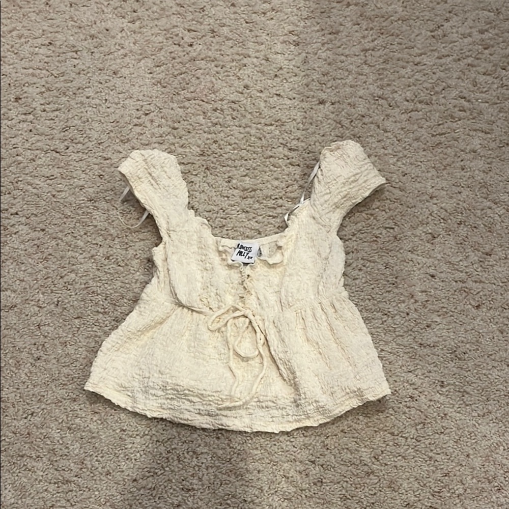 Princess Polly Ivory Textured top